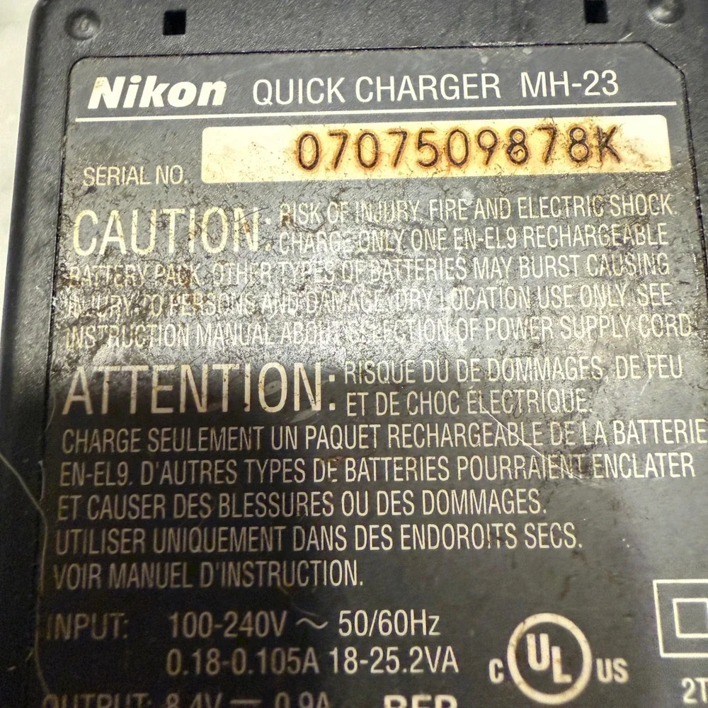 Nikon‎ MH-23 Quick Charger Lot of 2 with EN-EL9 Battery untested